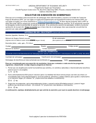Document preview: Formulario UIB-1263A-S Solicitud De Exencion De Sobrepago - Arizona (Spanish)