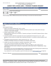 Document preview: Form DDD-1673A Agency With Choice (Awc) - Provider Training Request - Arizona