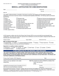 Document preview: Form DDD-1345A Medical Justification for Home Modifications - Arizona
