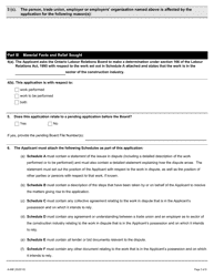 Form A-99 Application Concerning Sector Dispute in the Construction Industry - Ontario, Canada, Page 3