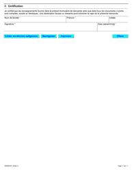 Forme ON00023F Criteres De Reconnaissance DES Employeurs Demande Concernant La Certification Et L&#039;organisme De Gouvernance DES Verificateurs - Ontario, Canada (French), Page 12