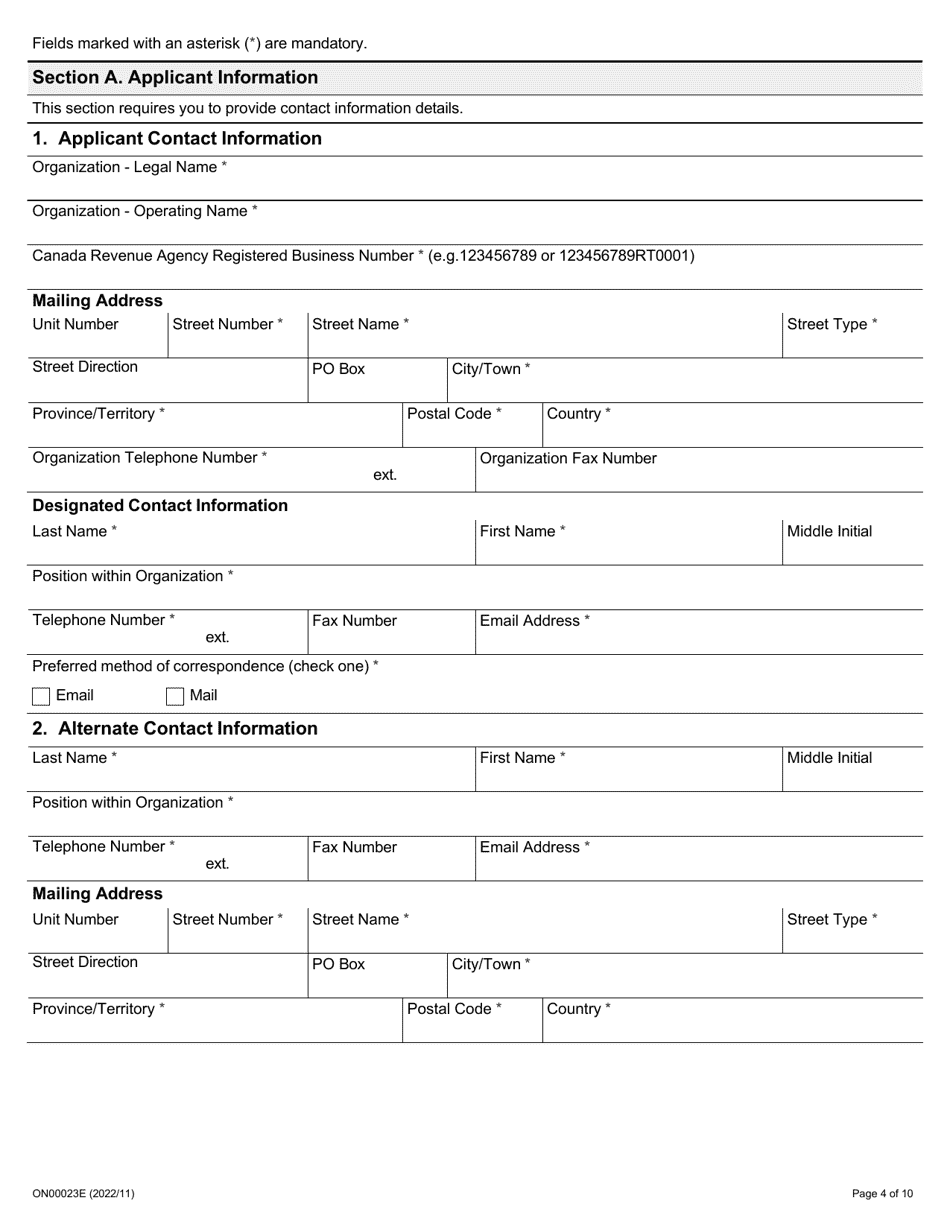 Form ON00023E Employer Recognition Criteria - Governing Body of Auditors Application - Ontario, Canada, Page 5
