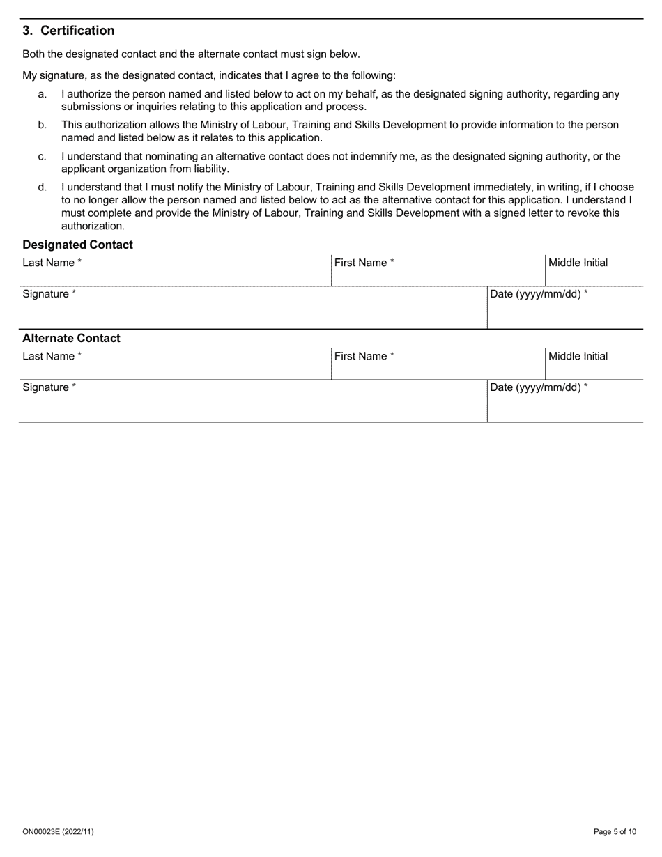 Form ON00023E Employer Recognition Criteria - Governing Body of Auditors Application - Ontario, Canada, Page 6
