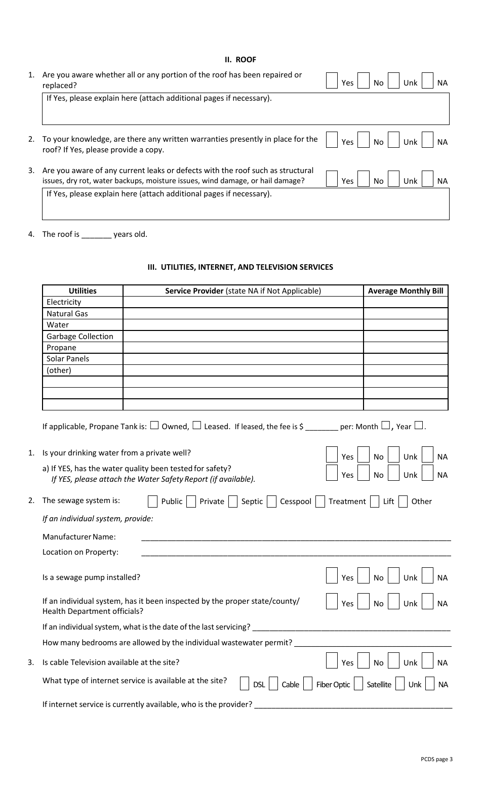 Property Condition Disclosure Statement (Pcds) (Legal Size) - Mississippi, Page 3