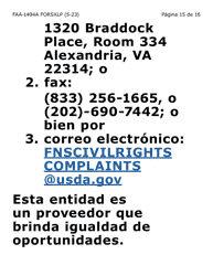 Formulario FAA-1494A-SXLP Remocion De Un(A) Representante Autorizado(A) (Letra Extra Grande) - Arizona (Spanish), Page 15
