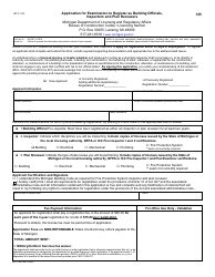 Form BCC-320 Application for Examination to Register as Building Officials, Inspectors and Plan Reviewers - Michigan, Page 2