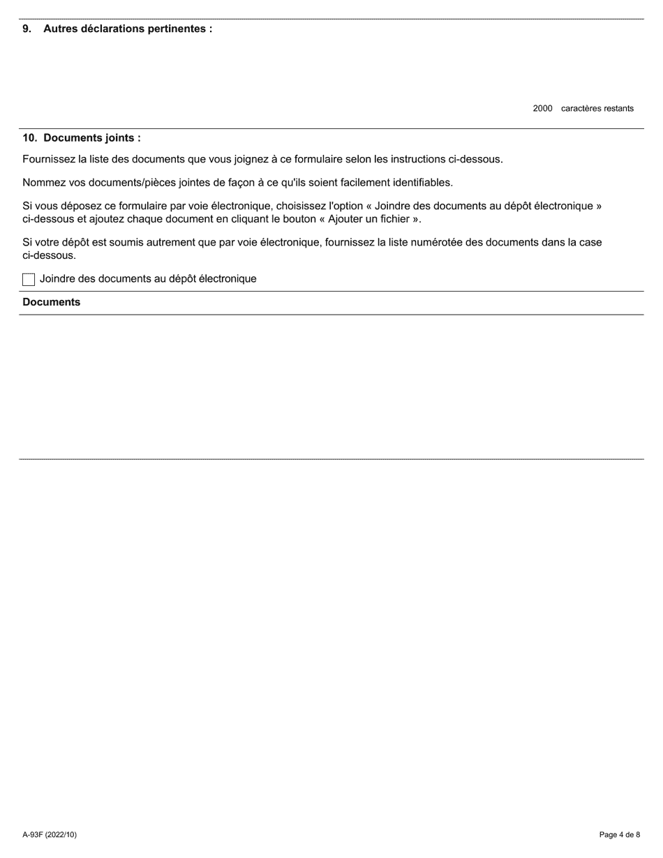 Forme A-93 Reponse / Intervention - Requete En Accreditation Dans Lindustrie De La Construction (Association Patronale) - Ontario, Canada (French), Page 4