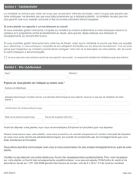 Forme 2026F Pour Deposer Une Plainte En Matiere De Sante Et De Securite Au Travail - Ontario, Canada (French), Page 3