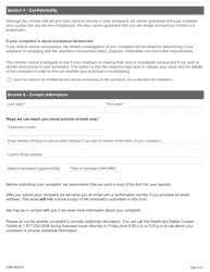 Form 2026E File a Workplace Health and Safety Complaint - Ontario, Canada, Page 3