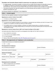 Forme ON00276F Signalement D&#039;un Deces, D&#039;une Blessure, D&#039;une Maladie Ou D&#039;un Incident Sur Le Lieu De Travail (Articles 51, 52 Et 53 De La Lsst) - Ontario, Canada (French), Page 2