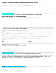 Forme ON00276F Signalement D&#039;un Deces, D&#039;une Blessure, D&#039;une Maladie Ou D&#039;un Incident Sur Le Lieu De Travail (Articles 51, 52 Et 53 De La Lsst) - Ontario, Canada (French), Page 5