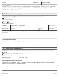Form ON00276E Report of a Workplace Fatality, Injury, Illness or Incident (Ohsa S. 51, 52, 53) - Ontario, Canada, Page 3