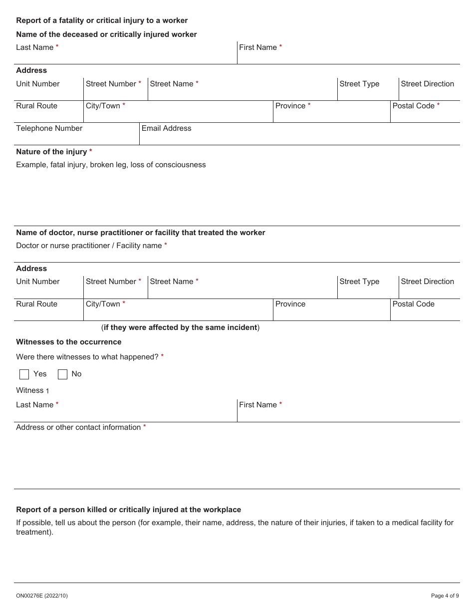 Form On00276e - Fill Out, Sign Online And Download Fillable Pdf 