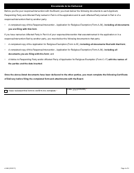 Form A-36 Response/Intervention - Application for Religious Exemption - Ontario, Canada, Page 6