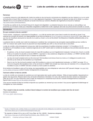 Forme 1960F Liste De Controle En Matiere De Sante Et De Securite - Ontario, Canada (French), Page 2