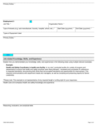 Form ON00139E Application for Employment Occupational Health and Safety Inspector - Health Care - Ontario, Canada, Page 4