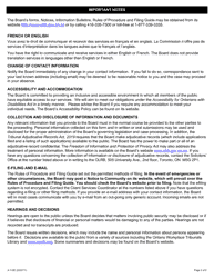 Form A-112 Application Under Section 105 or 141 of the Act (Determination of Whether Settlement Has Been Breached) - Ontario, Canada, Page 5