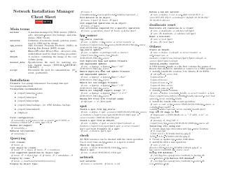 Document preview: Network Installation Manager Cheat Sheet