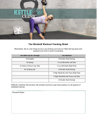 Document preview: The Windmill Workout Tracking Sheet Template - Kettlebell Clinic
