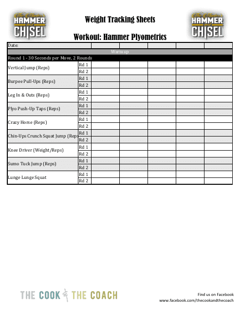 Weight Tracking Sheet Template - Workout: Hammer Plyometrics - the Cook and the Coach Download Pdf