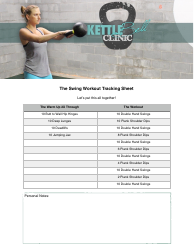Document preview: The Swing Workout Tracking Sheet Template - Kettlebell Clinic