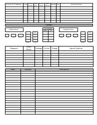 Pathfinder Custom Character Sheet, Page 2