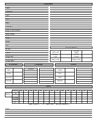 Pathfinder Custom Character Sheet, Page 3