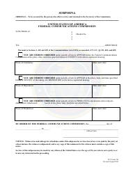 Document preview: FCC Form 766 Subpoena