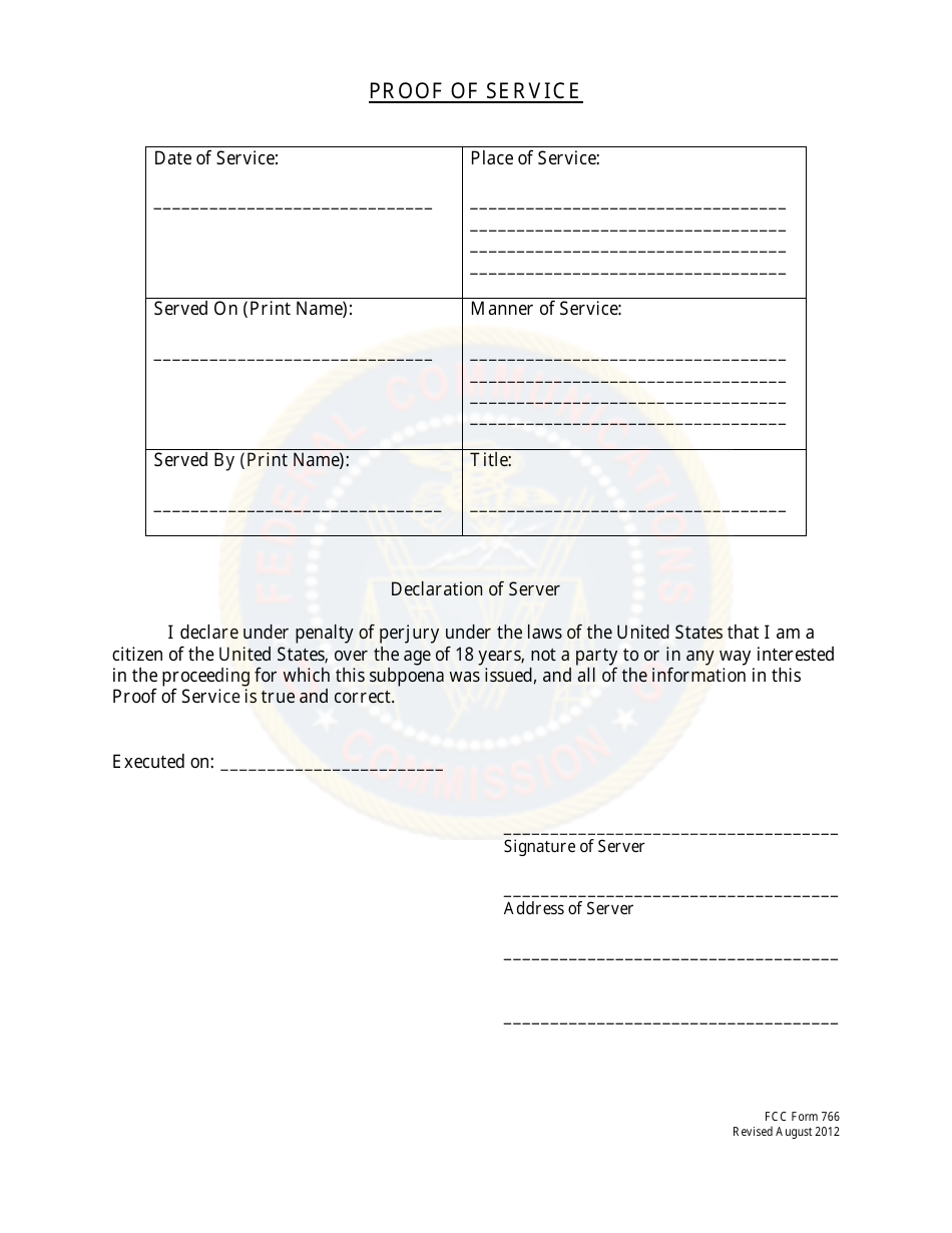 FCC Form 766 Subpoena, Page 4