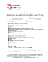 Document preview: Botox Passport - Prior Authorization Request Form - Cvs Caremark