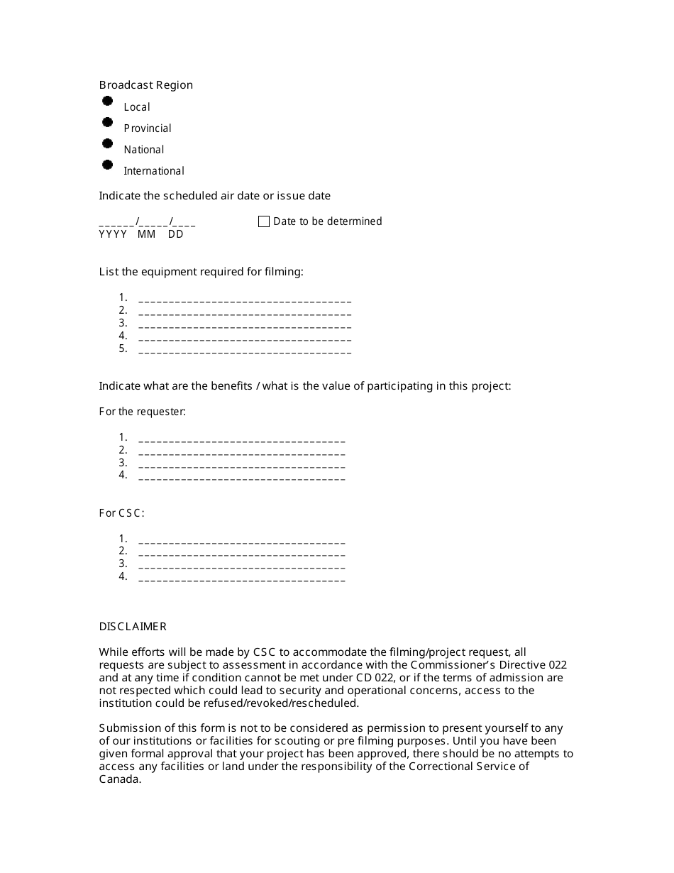 Media Project Request Form - Canada, Page 3