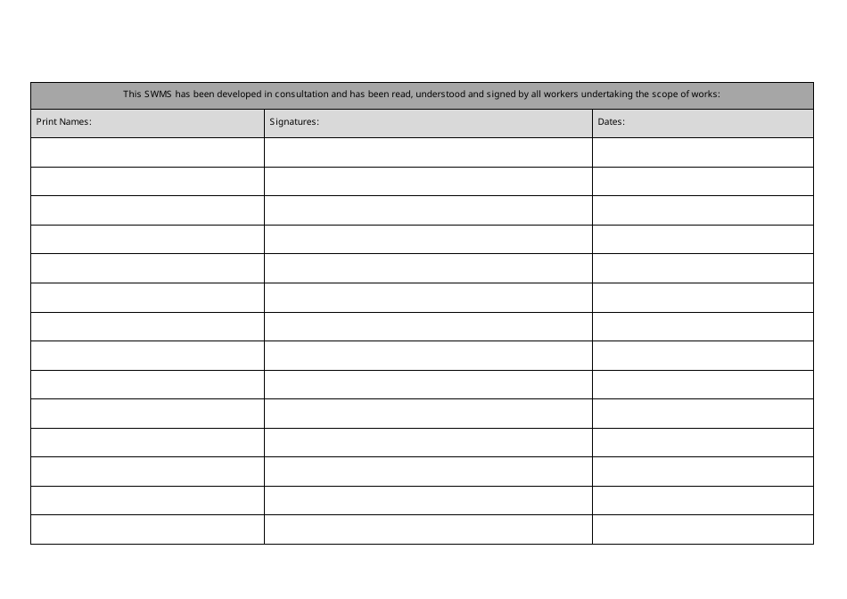 Safe Work Method Statement Template - Grey, Page 3