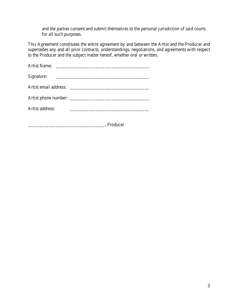Concept Artist Agreement Template, Page 3
