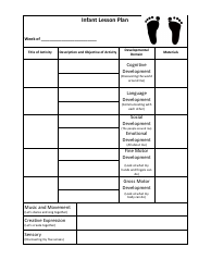 Document preview: Infant Lesson Plan Template
