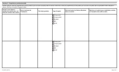Forme 016-0289F Demande D&#039;emploi - Mines - Ontario, Canada (French), Page 3