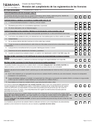 Formulario CRED-0958 Revisi n Del Cumplimiento De Los Reglamentos De Las Licencias - Portada De Fcch Ii - Nebraska (Spanish), Page 14