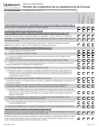 Formulario CRED-0958 Revisi n Del Cumplimiento De Los Reglamentos De Las Licencias - Portada De Fcch Ii - Nebraska (Spanish), Page 2