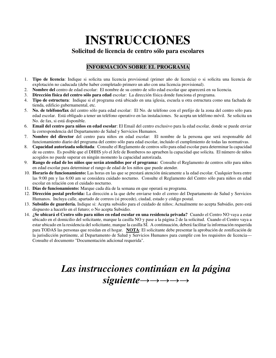 Solicitud De Licencia De Centro Solo Para Escolares - Nebraska (Spanish), Page 1