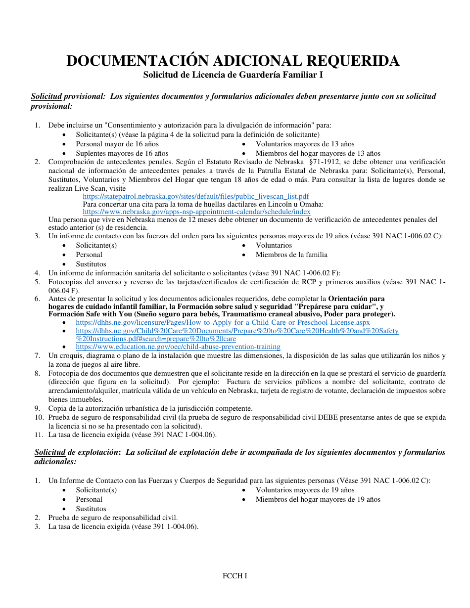 Solicitud De Licencia De Guarderia Familiar I - Nebraska (Spanish), Page 7