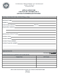 Application for Change of Control of a Louisiana Domiciled Insurer - Louisiana, Page 6