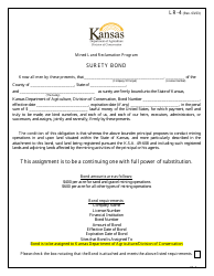 Form LR-4 Surety Bond - Mined Land Reclamation Program - Kansas