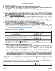 New Chemigation User&#039;s Permit (Cup) Application - Pesticide and Fertilizer Program - Kansas, Page 2