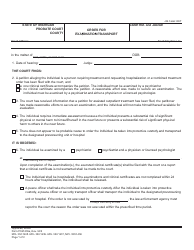 Form PCM209A Order for Examination/Transport - Michigan