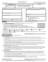 Form MC52 Request and Writ for Garnishment (Income Tax Refund/Credit) - Michigan