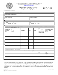 Form REG-204 Out-of-State Licensee Monthly Egg Report - Egg Program - Texas