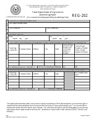 Document preview: Form REG-202 Quarterly Egg Report (For Licensees Purchasing and Selling Graded Eggs Only) - Egg Program - Texas