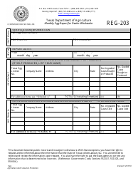 Document preview: Form REG-203 Monthly Egg Report for Dealer/Wholesalers - Egg Program - Texas