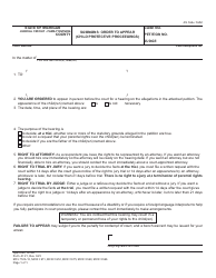 Form JC21 Summons: Order to Appear (Child Protective Proceedings) - Michigan