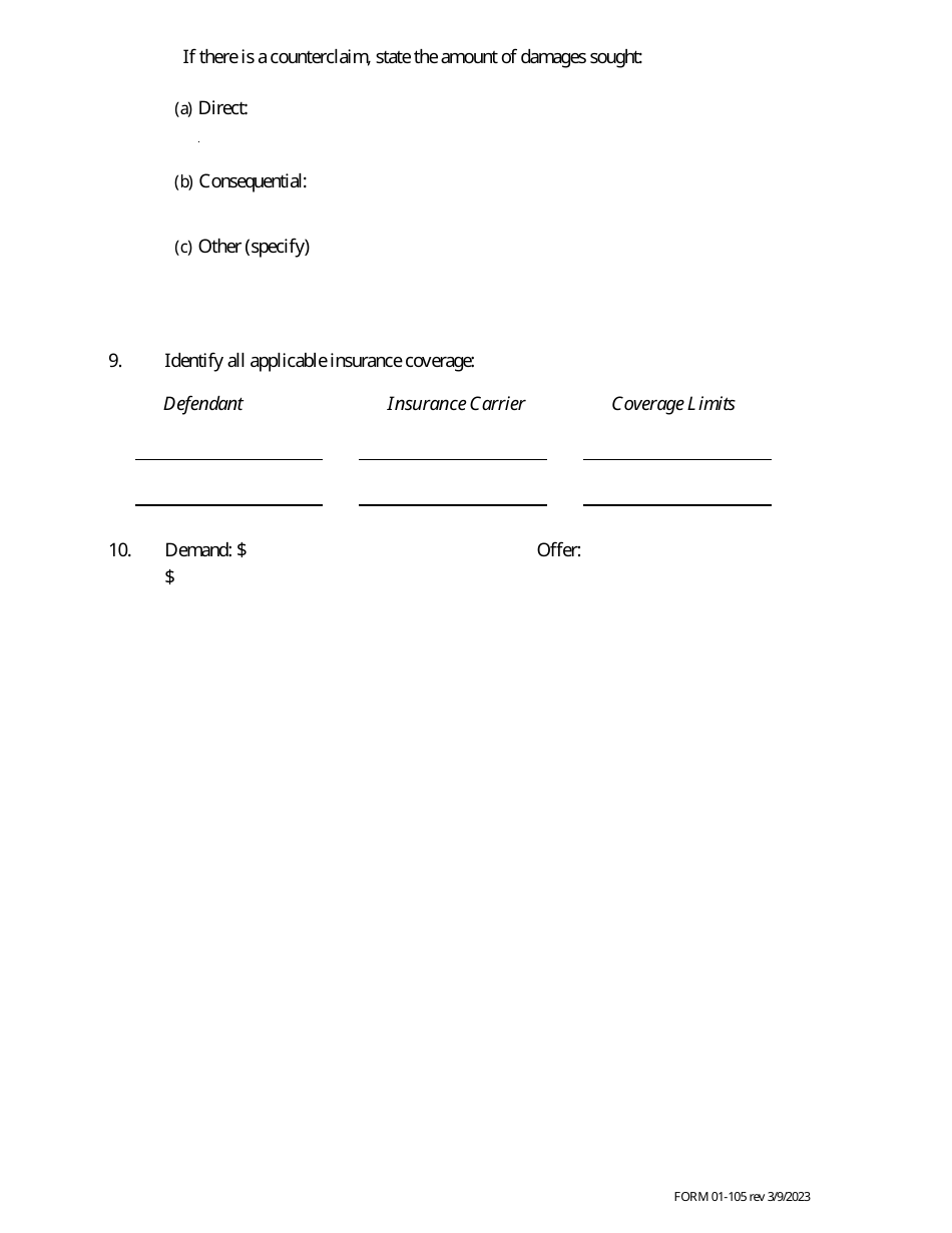 Form 01-105 Case Management Conference Memorandum - Philadelphia County, Pennsylvania, Page 12