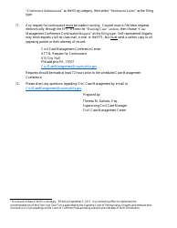 Form 01-105 Case Management Conference Memorandum - Philadelphia County, Pennsylvania, Page 3